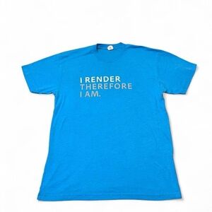 VTG 90s single stitch Adobe software I render therefore I am promo tee blue L